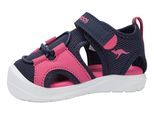 Sandale KANGAROOS "K-TOE AMARI EV", Mädchen, Gr. 24, dk navy, daisy pink, Mesh, Synthetik, Schuhe Sandale
