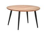 Livetastic Couchtisch, Schwarz, Akazie, Holz, Metall, Akazie, Hartholz, rund, konisch, 80x80x45 cm, einfacher Aufbau, Wohnzimmer, Wohnzimmertische, Couchtische