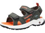 Sandale KANGAROOS "K-AS Ture", Mädchen, Gr. 35, grün (olive, flame), Synthetik, Schuhe Sandale, mit Klettverschluss