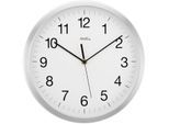 Funkwanduhr AMS "F5541", silber (silberfarben), Wanduhren, B/H/L: 5cm, Quarz,Metall,Glas,Wohnzimmer,Esszimmer,Küche,Arbeitszimmer,Büro,Flur