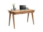 Schreibtisch, Wildeiche, Holz, Wildeiche, massiv, 2 Schublade(n) Schubladen, rechteckig, eckig, 65x76x120 cm, Stauraum, Arbeitszimmer, Schreibtische, Bürotische