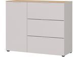 Sideboard GERMANIA "Savoca", weiß (kaschmir, lindberg, eiche, nachbildung), B:109cm H:98cm T:40cm, Holzwerkstoff, Sideboards, Sideboard