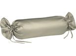 Nackenrollenbezug FLEURESSE "Colours", grau (taupe), B:15cm L:40cm, Mako-Satin, Obermaterial: 100% Baumwolle, Kissenbezüge, Mako Satin, glänzend, glatt, Premium Qualität