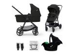 Kinderkraft Kinderwagenset Newly 4 in 1, Schwarz, Metall, 6-teilig, 54x100x94 cm, höhenverstellbare Kopfstütze, Sonnendach, 3-Punkt-Gurt, Baby on Tour, Kinderwagen, Kombikinderwagen