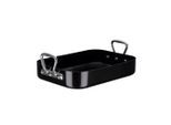 GSW , Schwarz , Metall , 5,8 l , rechteckig , 26x7x35 cm , hitzebeständige Griffe, backofengeeignet, kratzfest, rostfrei, besonders hoher Rand, antihaftbeschichtet, Thermoboden, mit Grillboden, schadstofffrei gemäß EU-Standards , Kochen & Essen, Töpfe, Bräter