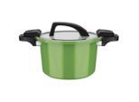 GSW , Hellgrün , Metall , 6 l , 16 cm , hitzebeständige Griffe, rostfrei, Griffe werden nicht heiß, hitzebeständig, Druckregelventil, optimale Wärmeverteilung, leichte Reinigung, energiesparend,mit Dampfablass, nicht backofengeeignet , Kochen & Essen, Töpfe, Kochtöpfe