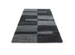 Ayyildiz , Grau , Textil , Karo , rechteckig , 140x200 cm , Oeko-Tex® Standard 100 , für Fußbodenheizung geeignet, schmutzabweisend, für Hausstauballergiker geeignet, lichtunempfindlich, antistatisch, pflegeleicht, strapazierfähig, leicht zusammenrollbar , Teppiche & Böden, Teppiche, Hochflorteppiche, Hochflorteppiche eckig, Hochflorteppiche rechteckig