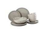 Rosenthal Kombiservice Junto, Grau, Keramik, 16-teilig, 620 ml, 31.7x28.1x32 cm, DIN EN ISO 14001, DIN EN ISO 9001, Essen & Trinken, Geschirr, Geschirr-Sets, Kombiservice