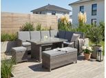Gartenlounge-Set KONIFERA "Paris", grau, Aluminium, Polyrattan, Sitzmöbel-Sets, Gartenlounge-Set, inkl. Auflagen/Schutzhülle, Polyrattan, Rückenlehne verstellbar