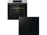 GORENJE Backofen-Set "Pacific Backofen-Set Basic Induktion 2021", Energieeffizienz: A, grau (edelstahl), Herdsets, Pizzafunktion mit 300 C – perfekt für Pizza, Focaccia und mehr, Backofen-Set