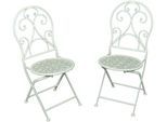 Gartenstuhl GARDEN PLEASURE "Lascar", weiß, H:93cm T:40cm, Stahl, Stühle, Gartenstuhl, 2er Set, Stahl/Textil, stapelbar