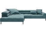Ecksofa HOME AFFAIRE "Claya, 311 cm breit, L-Form, inkl. Kopfteilverstellung", blau (petrol), B:311cm H:71cm T:219cm, 88% Polyester, 12% Polyacryl, Sofas, Ecksofa, ohne elektrischen Sitzvorzug