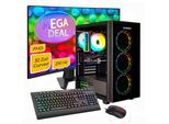 GAMEMAX Gaming-PC-Komplettsystem "MegaDeal Draco XD 2778 AMD Ryzen 7 5700X 16GB 1TB SSD RTX 5060Ti", Energieeffizienz: E, bunt (schwarz), Microsoft Windows 11 Home (64 Bit), 16 GB RAM 1.000 GB SSD, Computer_Komplettsysteme, Windows 11 + MSI MAG 32C6X Curved Monitor 80cm (32"), Gaming-PC-Komplettsystem