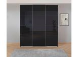Schwebetürenschrank RAUCH "Kleiderschrank Schrank Garderobe KOLUNA mit hochwertiger Glasfront", graumetallic, glas basalt, B:203cm H:229cm T:62cm, Holzwerkstoff, Schränke, Schwebetürenschrank, Breiten 203/271/315/360 cm Höhen 210/229 cm MADE IN GERMANY