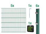 Doppelstabmattenzaun ALBERTS "Grundset", grün, H:160cm, Stahl, Zaunelemente, Doppelstabmattenzaun, Höhe: 80-200 cm, Gesamtlänge: 4-30 m, zum Einbetonieren