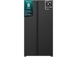 HISENSE Side-by-Side "RS3P538NA", Energieeffizienz: E, schwarz inox, B:91,1cm H:178,6cm T:600cm, Kühlschränke, einfacher Side by Side mit Premium-Ausstattung, Side-by-Side