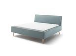 Polsterbett MEISE.MÖBEL "Frieda", blau (eisblau), B:156cm H:105cm L:224cm, Betten, Polsterbett, wahlweise mit Lattenrost und Bettkasten