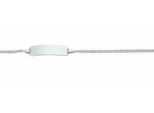 ID Armband ADELIA´S "14 cm ID - Armband Flachpanzerkette 333 Weißgold ( 8K )", silber, Armbänder, Damen, 14cm, Gold, Goldarmband