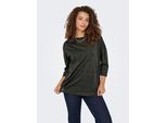 3/4-Arm-Shirt ONLY "ONLSILVERY GLAMOUR LUREX 3/4 TOP JRS", Damen, Gr. S, rosin detail:tone in tone lurex, Jersey, Obermaterial: 60% Polyester, 24% Viskose, 16% metallisierte Fasern, Glitzermuster, regular fit, Rundhals, Shirts 3/4-Arm-Shirt, mit Glitzer-Effekt