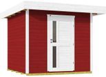 Gartenhaus WEKA "Designhaus 172", rot (rot, weiß), Fußboden im Gartenhaus, ohne Dacheindeckung, Massivholz, Gartenhäuser, Gartenhaus