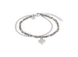Armband TOM TAILOR "Schmuck Geschenk Edelstahl Kleeblatt", edelstahlfarben, silberfarben, silberfarben, Armbänder, Damen, 20cm, Edelstahl, Armband, mit Glassteine