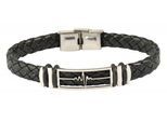 Edelstahlarmband ADELIA´S "Herren Armband aus Edelstahl" Gr. 17, schwarz silber, Armbänder, Herren, 17, Edelstahl, Edelstahlarmband