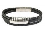 Edelstahlarmband ADELIA´S "Herren Armband aus Edelstahl" Gr. 21, schwarz silber, Armbänder, Herren, 21, Edelstahl, Edelstahlarmband