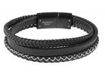Edelstahlarmband ADELIA´S "Herren Armband aus Edelstahl" Gr. 21, schwarz, Armbänder, Herren, 21, Edelstahl, Edelstahlarmband