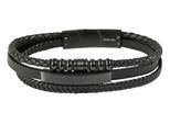 Edelstahlarmband ADELIA´S "Herren Armband aus Edelstahl" Gr. 19, schwarz, Armbänder, Herren, 19, Edelstahl, Edelstahlarmband