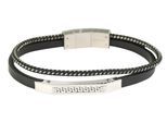 Edelstahlarmband ADELIA´S "Herren Armband aus Edelstahl" Gr. 19, schwarz (schwarz silber), Armbänder, Herren, 19, Edelstahl, Edelstahlarmband