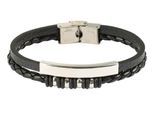 Edelstahlarmband ADELIA´S "Herren Armband aus Edelstahl" Gr. 19, schwarz silber, Armbänder, Herren, 19, Edelstahl, Edelstahlarmband