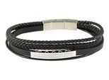 Edelstahlarmband ADELIA´S "Herren Armband aus Edelstahl" Gr. 19, schwarz silber, Armbänder, Herren, 19, Edelstahl, Edelstahlarmband