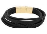 Edelstahlarmband ADELIA´S "Herren Armband aus Edelstahl" Gr. 21, schwarz gold, Armbänder, Herren, 21, Edelstahl, Edelstahlarmband