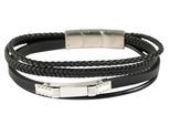 Edelstahlarmband ADELIA´S "Herren Armband aus Edelstahl" Gr. 19, schwarz silber, Armbänder, Herren, 19, Edelstahl, Edelstahlarmband