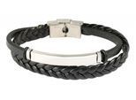 Edelstahlarmband ADELIA´S "Herren Armband aus Edelstahl" Gr. 19, schwarz silber, Armbänder, Herren, 19, Edelstahl, Edelstahlarmband