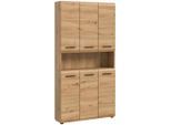 Mid.you , Eiche Artisan , Holzwerkstoff , Holzoptik , 8 Fächer , 90x185x30 cm , FSC MIX , stehend ,