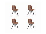 Stuhl-Set Barona 4er-Set Cognac Lederlook