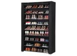 Boxxx Schuhregal Songmics, Schwarz, Textil, 10 Fächer, 100x162x28 cm, Garderobe, Schuhaufbewahrung, Schuhregale