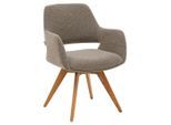 Musterring Armlehnstuhl, Taupe, Holz, Textil, Eiche, massiv, Stativgestell, 62x83x62 cm, Sitzfläche 180° drehbar, automatische Rückholfunktion, Esszimmer, Stühle, Esszimmerstühle, Armlehnenstühle