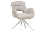 Livetastic Armlehnstuhl, Beige, Holz, Metall, Textil, Pappel, Sperrholz, Flachrohr, 62x84x62 cm, Esszimmer, Stühle, Esszimmerstühle, Armlehnenstühle