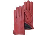 Lederhandschuhe PEARLWOOD, Damen, Gr. 7, rot, Schafsleder, unifarben, Handschuhe, Seitenschlitze für komfortables Anziehen