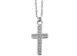 Kette mit Anhänger ADELIA´S "Damen Edelstahl Ankerkette Halskette mit Anhänger Kreuz", weiß (weiß, kreuz), Halsketten, Damen, unbekannt, Edelstahl