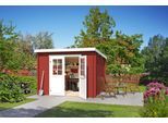 Gartenhaus LASITA MAJA "San Jose 230", rot (schwedenrot), ohne Fußboden, ohne Dacheindeckung, Massivholz, Gartenhäuser, Gartenhaus, Blockbohlenhaus 28mm