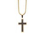 Kette mit Anhänger ADELIA´S "Unisex Edelstahl Halskette mit Anhänger Kreuz", gold (gold, kreuz), Halsketten, Damen, unbekannt, Edelstahl
