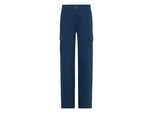Cargohose OXMO "Cargohose OXIben", Damen, Gr. 42/30, Länge 30, blau (marineblaus), Obermaterial: 98% Baumwolle CO. 2% Elasthan EL., Hosen Cargohose