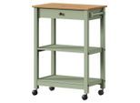 Livetastic Servierwagen , Braun, Olivgrün , Holz , Pinie , massiv , 1 Schublade(n) Schubladen , rechteckig , Rollen , 65x90.6x40 cm , Esszimmer, Barmöbel, Barwagen