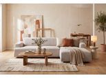 Ecksofa HOME AFFAIRE "Linkka, Breite 301 cm", beige (natural), B:301cm H:75cm T:163cm, 90% PES, 10% Nylon, Sofas, Ecksofa, L-Form, in einem weichen Chenille-Stoff, mit Wellenunterfederung