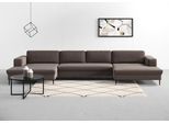 Wohnlandschaft DOMO COLLECTION "Modica U-Form aktuelles, kubisches Design mit 2 Recamieren, viel Platz", grau (taupe), B:438cm H:83cm T:173cm, Sofas, Wohnlandschaft, XXL, auch in Cord, Fußhöhe passend für gängige Saugroboter