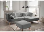 Ecksofa HOME AFFAIRE "Lazio modern und bequem, schmale Armlehnen, tolle Detailverarbeitung", grau, B:264cm H:80cm T:160cm, 100% Polyester, Sofas, Ecksofa, Holzfußfarbe wählbar, inkl. 4x Zierkissen
