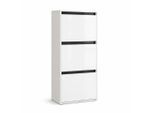 Schuhschrank OTTO HOME "Locco, Schuhregal, Schuhkommode, Breite 50 cm", weiß hg, schwarz, B:50cm H:126cm T:27cm, Schränke, Schuhschrank, Schuhkipper, UV-lackiert, Hochglanz, grifflos, 3-türig